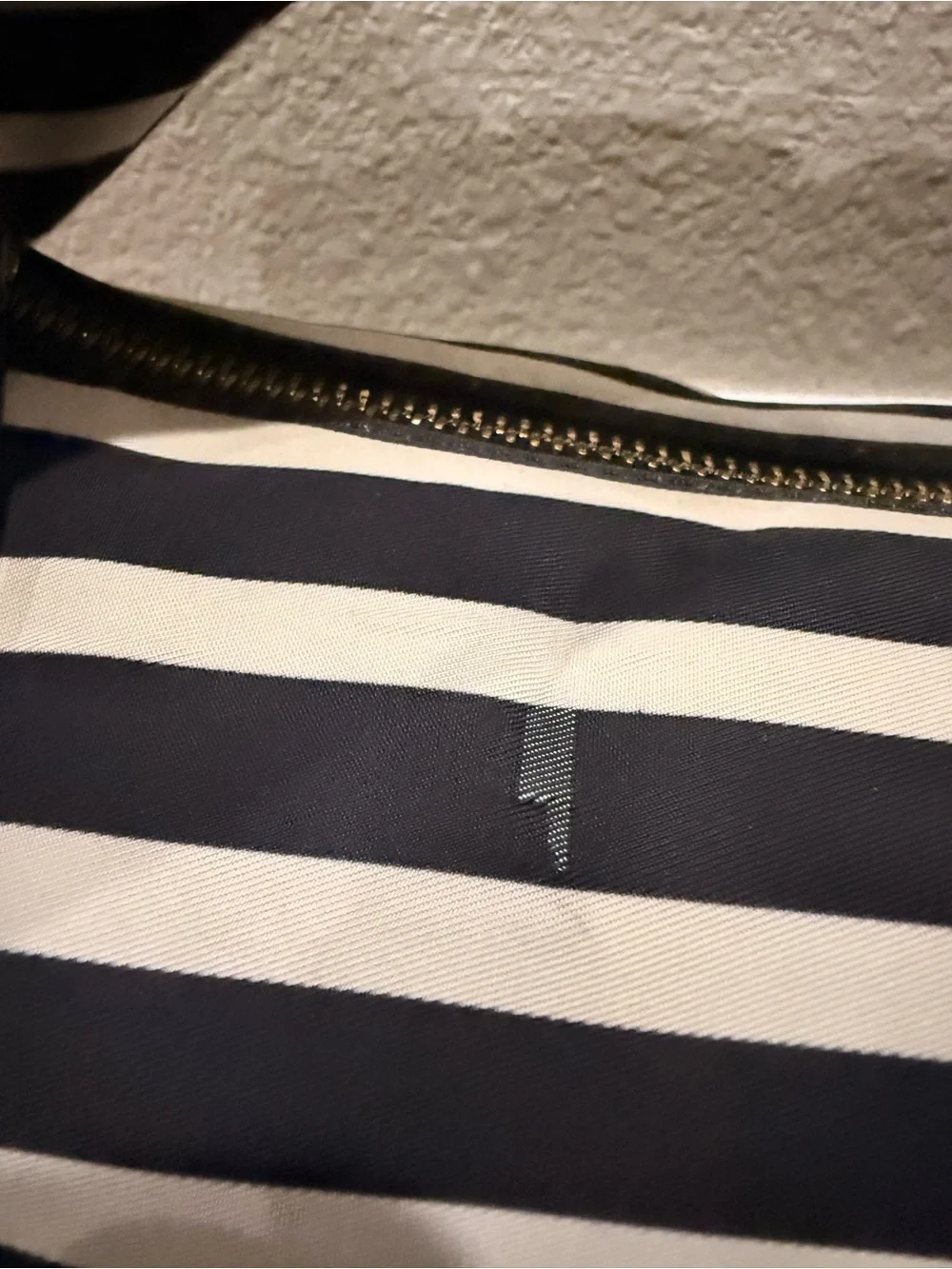 Kate Spade Black and White Striped Bow-Top Crossbody Shoulder Bag